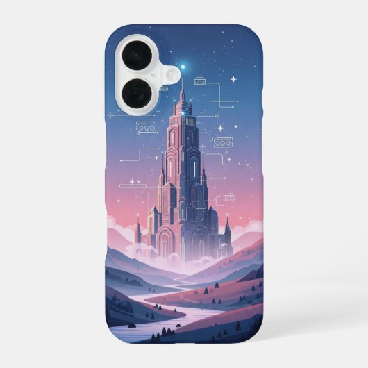 Coque iPhone 16 Tour Magique Vintage Pixel-Arcade (Verso)