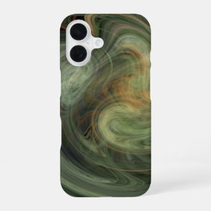 Coque iPhone 16 TOURBILLON LUMINEUX / Abstrait Orange Gris