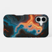 Coque iPhone 16 Tourbillon Néon Abstrait (Verso Horizontal)