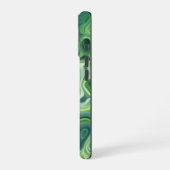 Coque iPhone 16 Tourbillons Abstraits Mystic Green (Côté gauche)