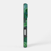 Coque iPhone 16 Tourbillons Abstraits Mystic Green (Côté droit)