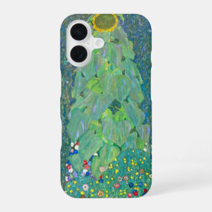 Coque iPhone 16 Tournesol de Klimt, Fleurs Vintages Art Nouveau