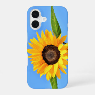 Coque iPhone 16 Tournesol Jaune Contre Soleil Sur Ciel Bleu