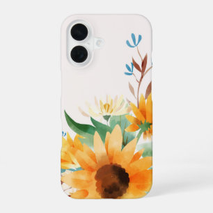 Coque iPhone 16 Tournesols à l'aquarelle
