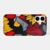 Coque iPhone 16 tournesols et cœurs (Verso Horizontal)