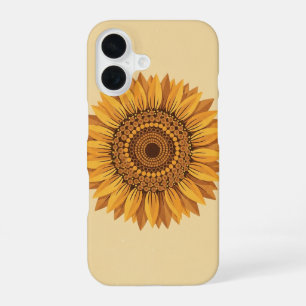 Coque iPhone 16 Tournesols géométriques vintage