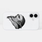 Coque iPhone 16 Tracer le design noir et blanc (Verso Horizontal)