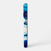 Coque iPhone 16 Tranche d'Agate Bleue | Abstrait (Côté gauche)