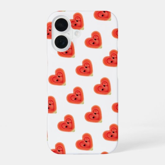 Coque iPhone 16 tranche de pastèque en cœur (Verso)