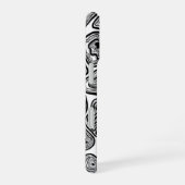 Coque iPhone 16 Tranches d'agate en noir et blanc (Côté droit)