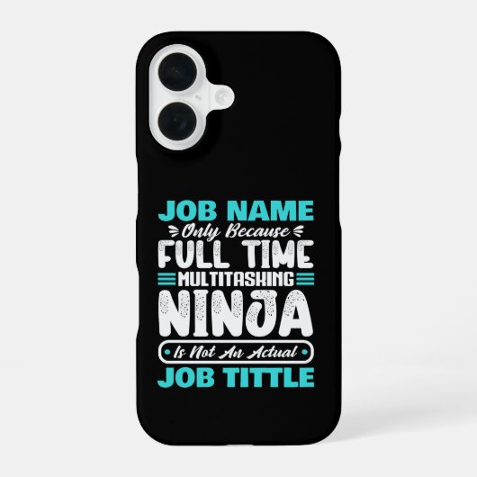 Coque iPhone 16 Travailleur multitâche avec titre de poste personn (Verso)