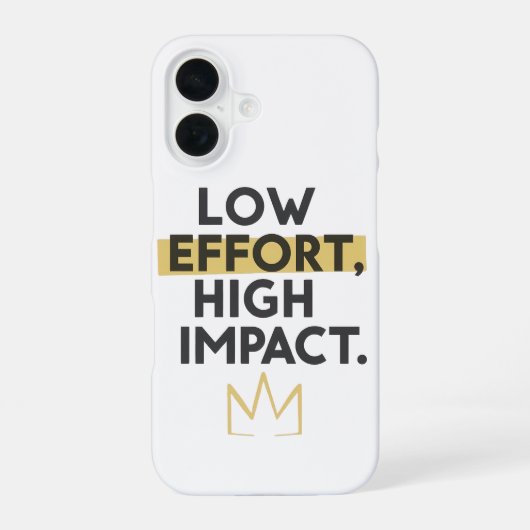 Coque iPhone 16 Travaillez Intelligemment Pas Dur Typographie Mode (Verso)