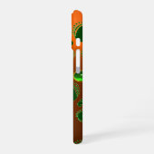 COQUE iPhone 16 TRÈFLE DE LA SAINT PATRICK ORANGE VERT DAMAS MONOG (Côté gauche)