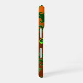 COQUE iPhone 16 TRÈFLE DE LA SAINT PATRICK ORANGE VERT DAMAS MONOG (Côté droit)