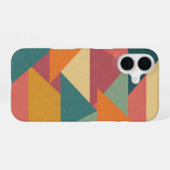 Coque iPhone 16 Triangles et Blocs de Style Rétro (Verso Horizontal)