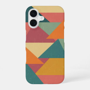 Coque iPhone 16 Triangles et Blocs de Style Rétro