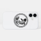 Coque iPhone 16 Tribal Celtic Koi Fish Wisdom Symbol (Verso Horizontal)