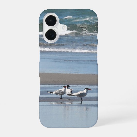 Coque iPhone 16 Trois Ternes sur une plage (Verso)
