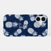 Coque iPhone 16 Tropical Pineapple with Name – Watercolor Style (Verso Horizontal)