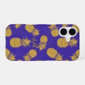 Coque iPhone 16 Tropical Pineapple with Name – Watercolor Style (Verso Horizontal)