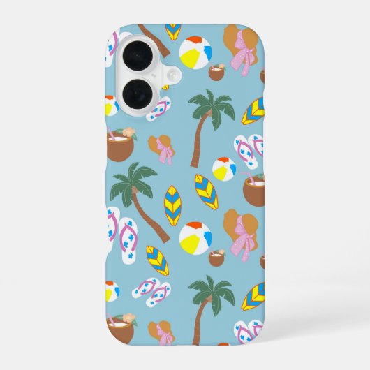 Coque iPhone 16 Tropical Summer Vibes Pattern Phone Case (Verso)