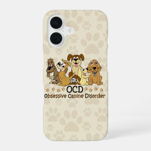 Coque iPhone 16 Trouble obsessionnel canin (Verso)