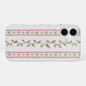Coque iPhone 16 Tulip embroidered texture iPhone 16 case (Verso Horizontal)