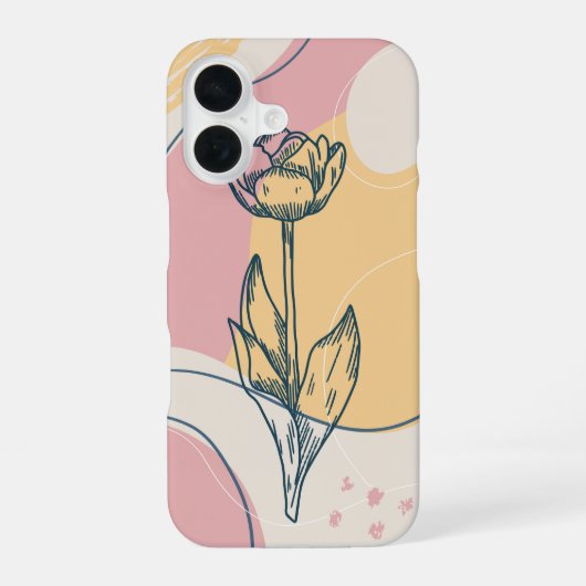 Coque iPhone 16 Tulipe Abstraite (Verso)