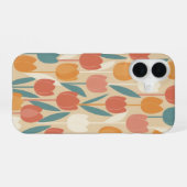 Coque iPhone 16 Tulipes stylisées vintage (Verso Horizontal)