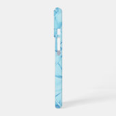Coque iPhone 16 Turquoise Bleu pour Monogramme (Côté gauche)