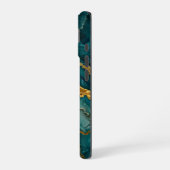 Coque iPhone 16 Turquoise marbling (Côté gauche)
