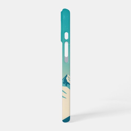 Coque iPhone 16 Turquoise Retro Peaks (Côté gauche)