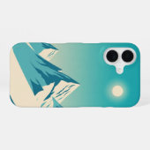 Coque iPhone 16 Turquoise Retro Peaks (Verso Horizontal)