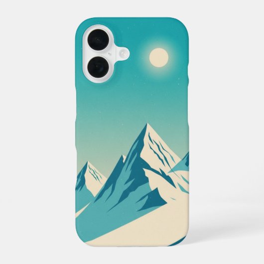 Coque iPhone 16 Turquoise Retro Peaks (Verso)
