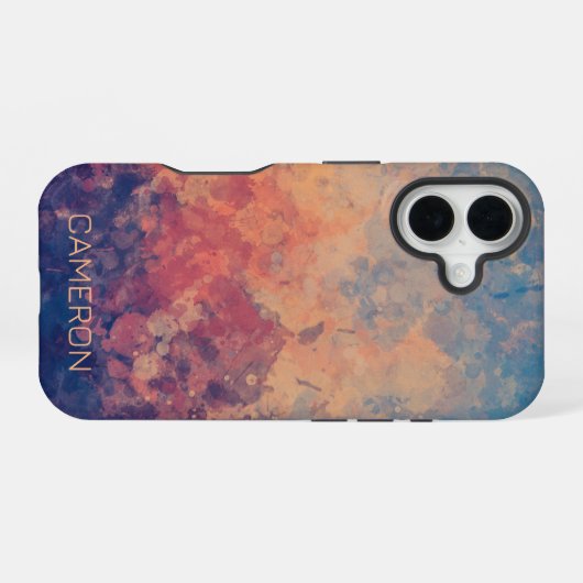 Coque iPhone 16 Twilight violet sur un lac (Verso Horizontal)