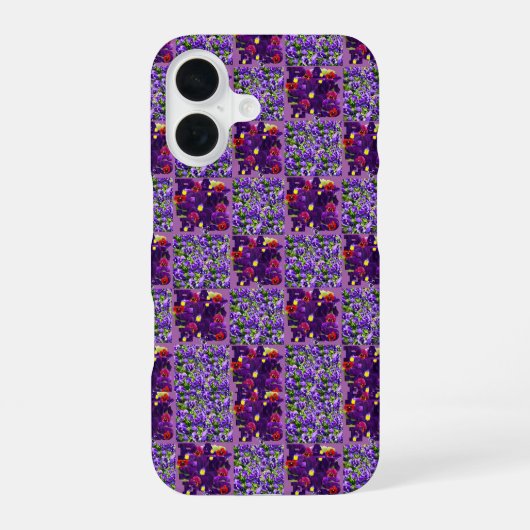 Coque iPhone 16 Typographie Pansy Violet, (Verso)