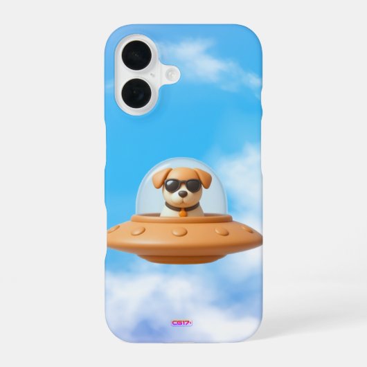 Coque iPhone 16 Ufo dog 3D a2 clouds (Verso)