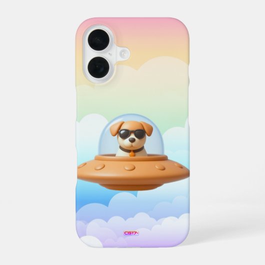 Coque iPhone 16 Ufo dog 3D a3 clouds (Verso)