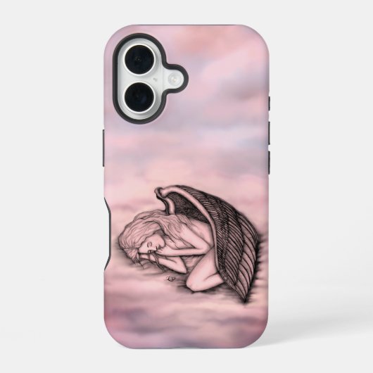 Coque iPhone 16 Un Ange endormi sur les nuages des cieux (Verso)