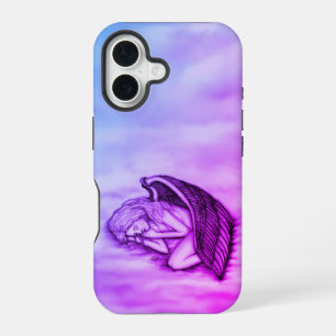 Coque iPhone 16 Un ange endormi sur les nuages du ciel