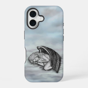 Coque iPhone 16 Un ange endormi sur les nuages du ciel