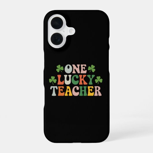 Coque iPhone 16 Un professeur chanceux enseignant la Saint-Patrick (Verso)