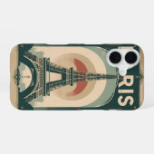 Coque iPhone 16 Une affiche de Paris de style rétro (Verso Horizontal)