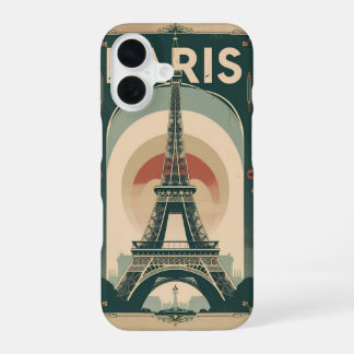 Coque iPhone 16 Une affiche de Paris de style rétro