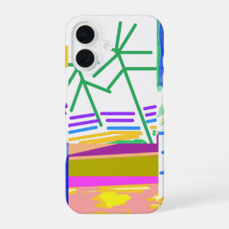 Coque iPhone 16 Vacances de destination Abstrait festif