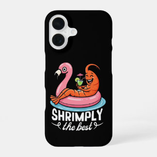 Coque iPhone 16 Vacances drôles crevettes plage fruits de mer été 