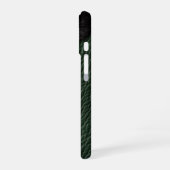 Coque iPhone 16 Vache en cuir vert Faux tachée fourrure cachée (Côté gauche)
