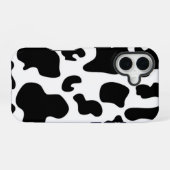 Coque iPhone 16 Vache noire et blanche (Verso Horizontal)