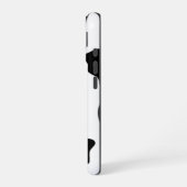 Coque iPhone 16 Vache noire et blanche (Côté gauche)