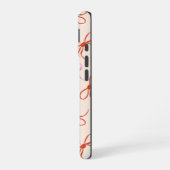 Coque iPhone 16 Vaches roses - Coquette rouge et rose Preppy esthé (Côté gauche)